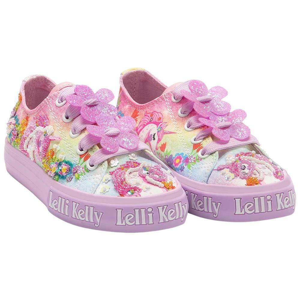 Lelli Kelly LK1003 (BM02) Unicorn Low Fantasia Lilla Lace Up Shoes