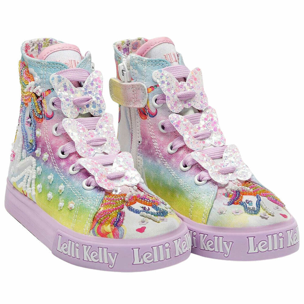 Lelli Kelly LK9099 (BM02) Fantasia Lilla Unicorn Mid Side Zip Baseball Boots