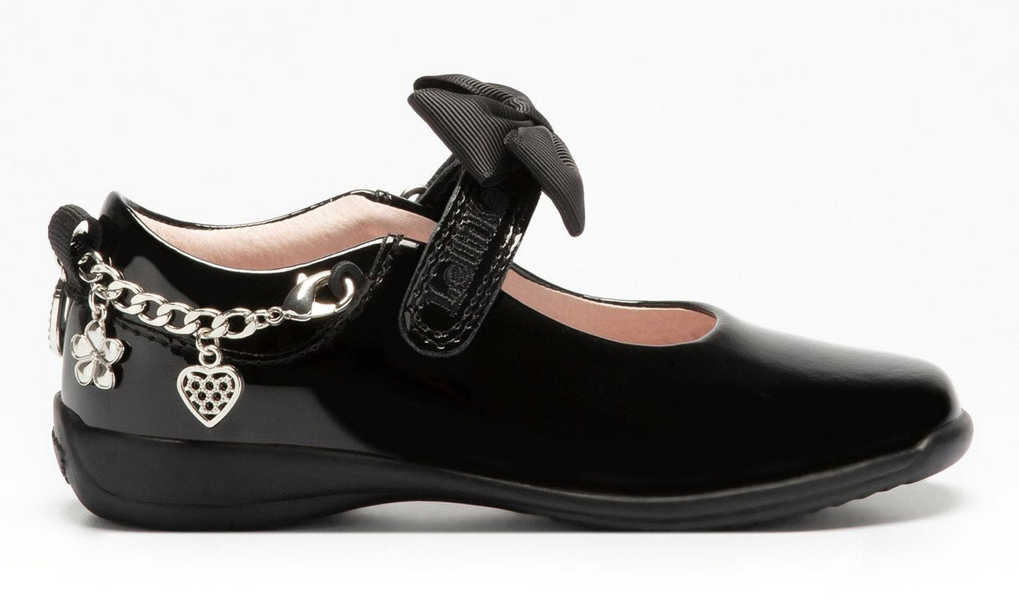 Lelli Kelly Jewel Charm Black Patent Standard F Fit School Shoes LK8219 (DB01)