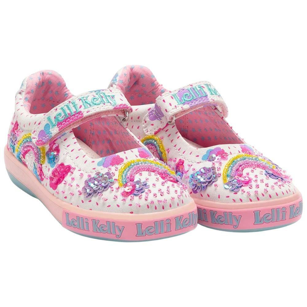 Lelli Kelly LK2031 (BA02) Allegra White Fantasy Multi Rainbow Canvas S