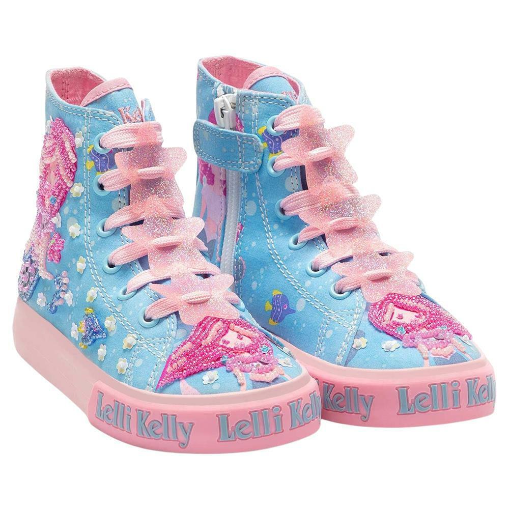 Lelli Kelly LK2042 (BC02) Rosa Blue Mermaid Canvas Baseball Boots