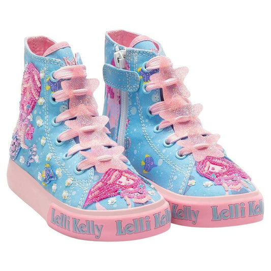 Lelli Kelly LK2042 (BC02) Rosa Blue Mermaid Canvas Baseball Boots