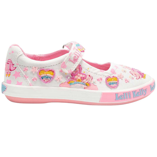 Lelli Kelly LK1058 (BA02) White Fantasy Mary D Dolly Shoes