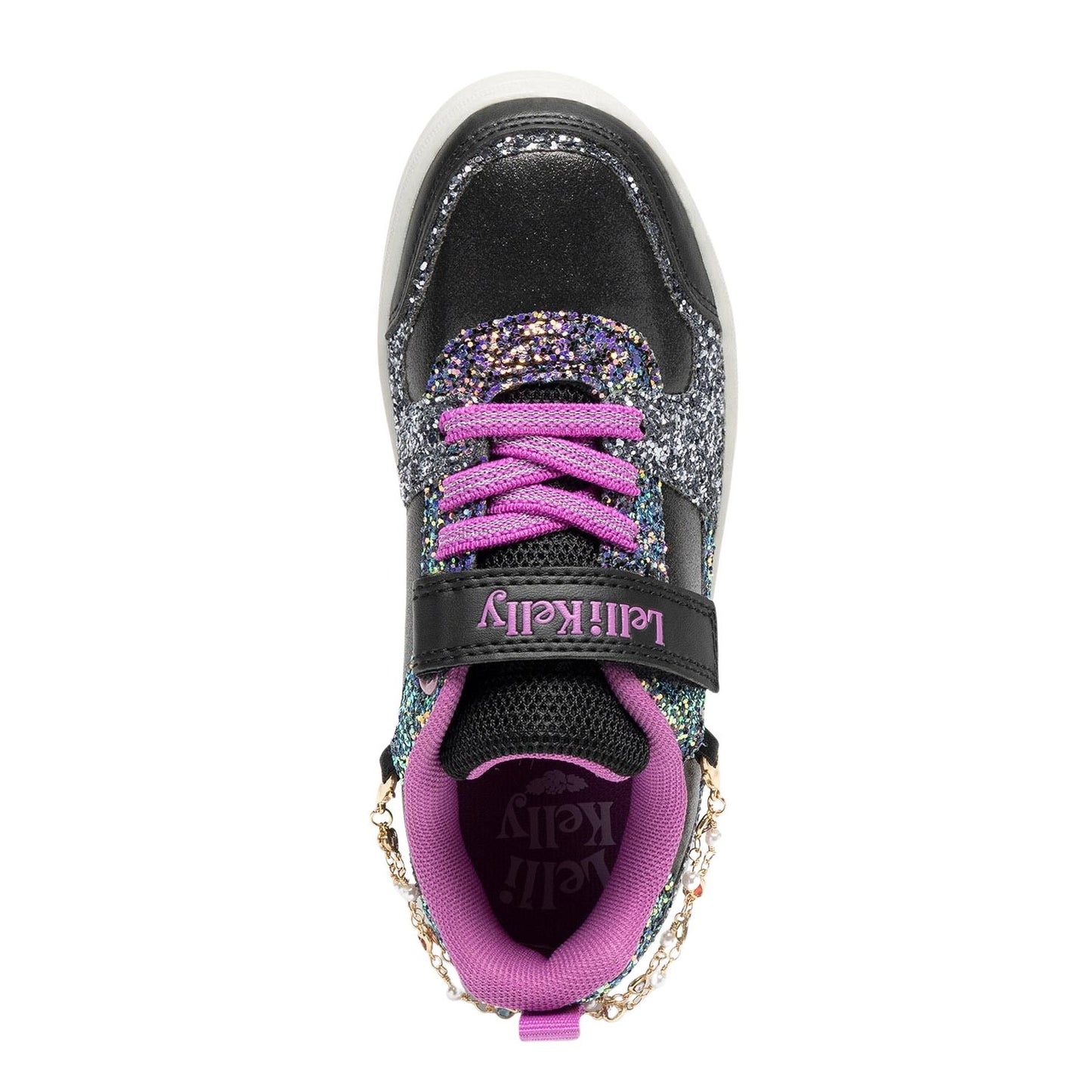 Lelli Kelly Girls Black Gioiello Multi Glitter Trainers LK4010 (NEPO)