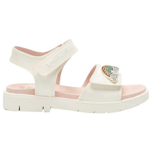 Lelli Kelly LK2070 (AA01) Brite White Rainbow Diamante Adjustable Strap Sandals