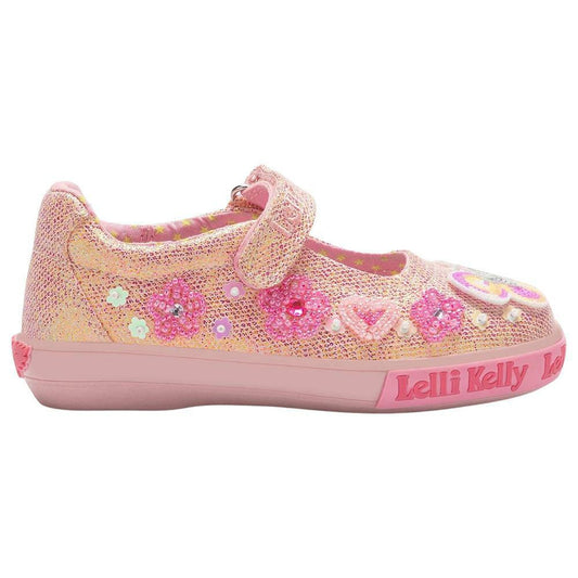 Lelli Kelly LK2034 (GC03) Paloma Peach Glitter Butterfly Shimmer Shoes