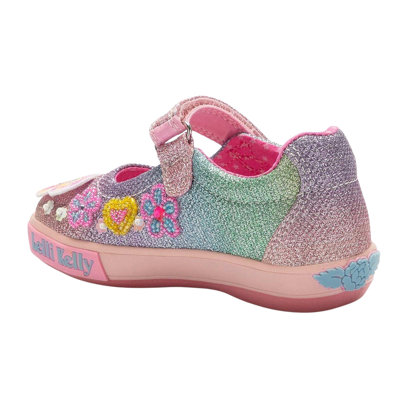 Lelli Kelly LK2034 (GX02) Paloma Multi Glitter Butterfly Shimmer Shoes