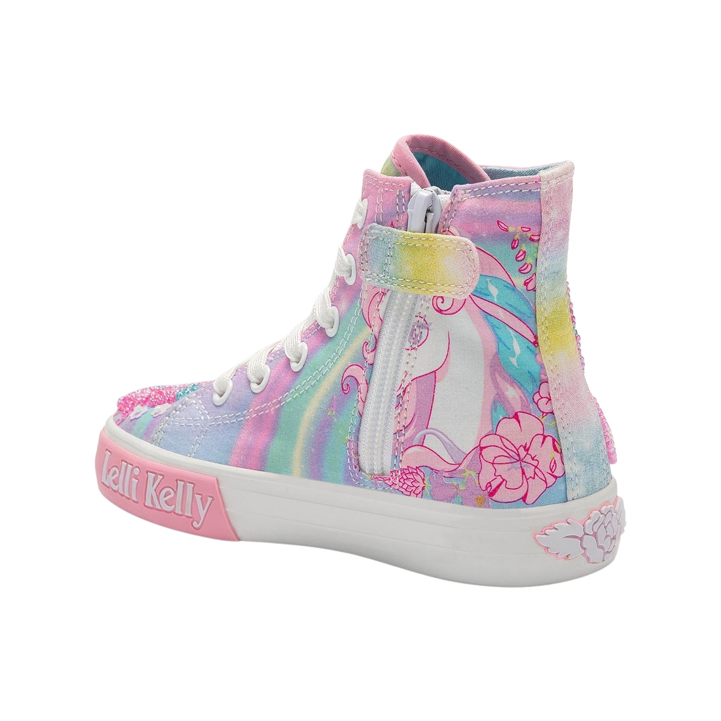 Lelli Kelly LK3488 (BA02) Unicorn White Multi Fantasia Canvas Baseball Boots