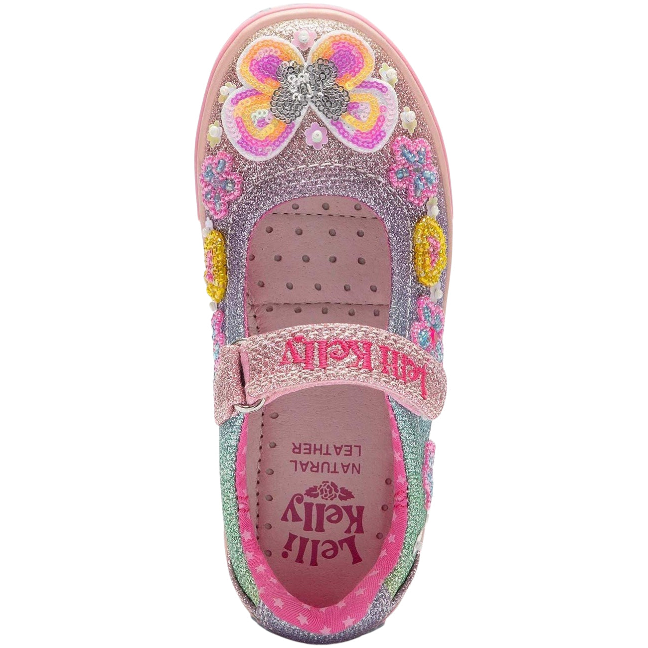 Lelli Kelly LK2034 (GX02) Paloma Multi Glitter Butterfly Shimmer Shoes