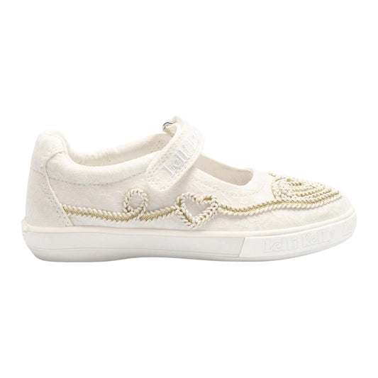 Lelli Kelly LK4169 (BI01) Egle White Canvas Dolly Shoe