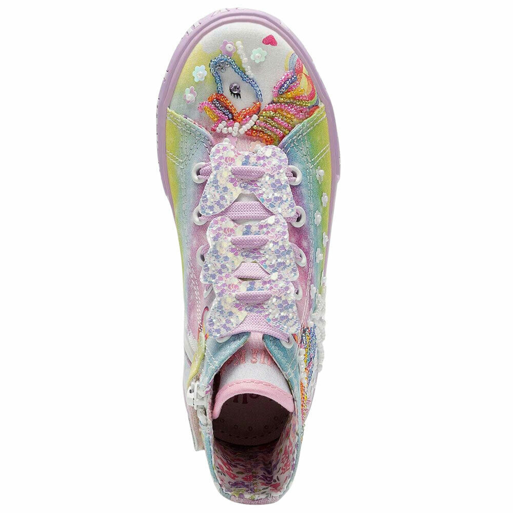 Lelli Kelly LK9099 (BM02) Fantasia Lilla Unicorn Mid Side Zip Baseball Boots