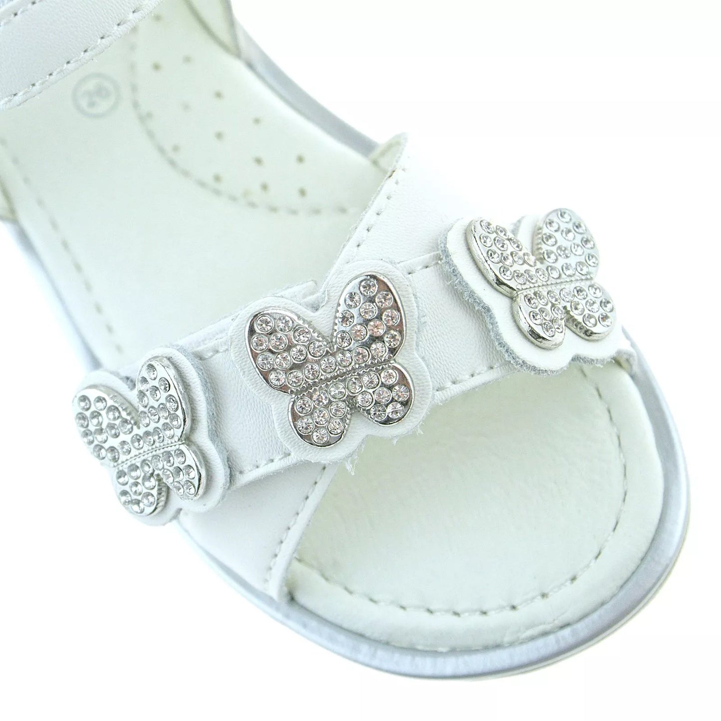 Lelli Kelly LK1518 (CA01) Bianco Agata Diamante Butterfly Adjustable Sandals