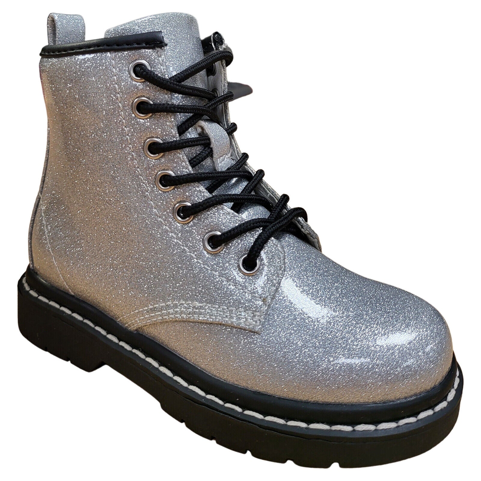 Girls silver hot sale glitter boots