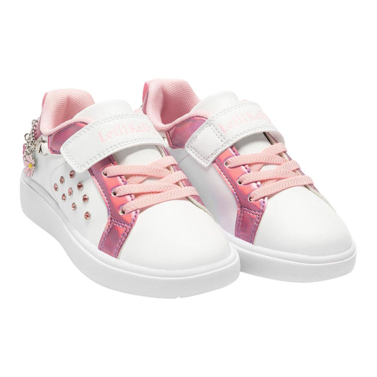 Lelli Kelly LK3410 (AA52) Gioiello White Metallic Pink Charm Bracelet Trainers