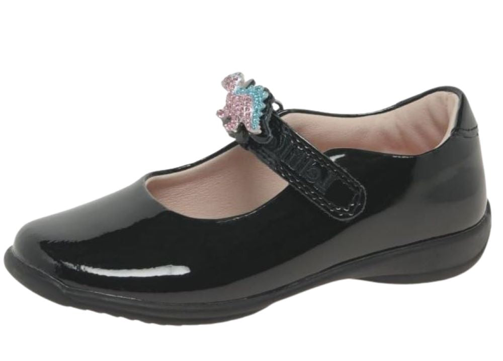 Lelli Kelly LK8117 Dino 2 Black Patent F Fitting School Shoes UK12 EU31
