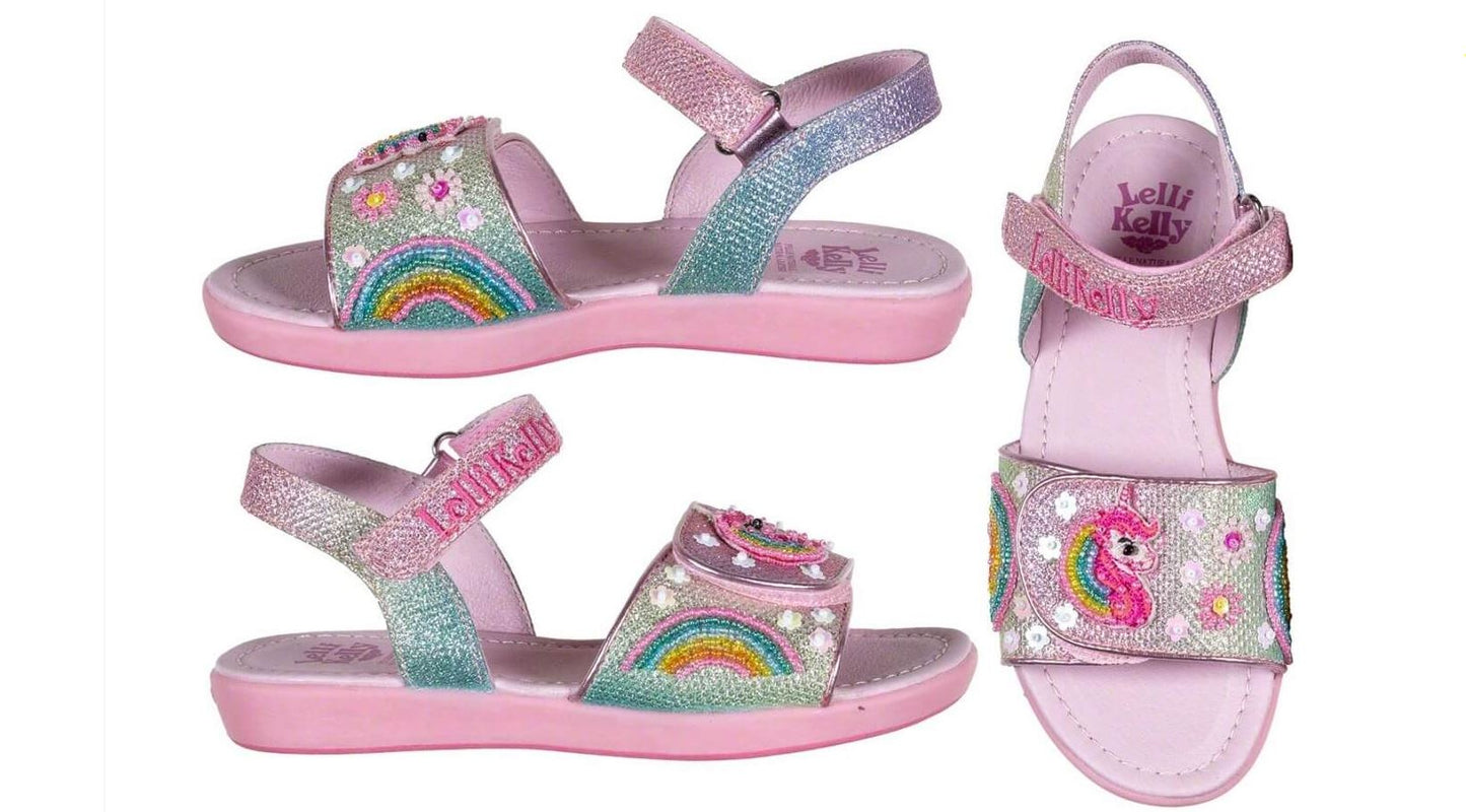 Lelli Kelly Unicorn Multi Glitter LK7402 (GX02) Sandals 8 UK 26 EU
