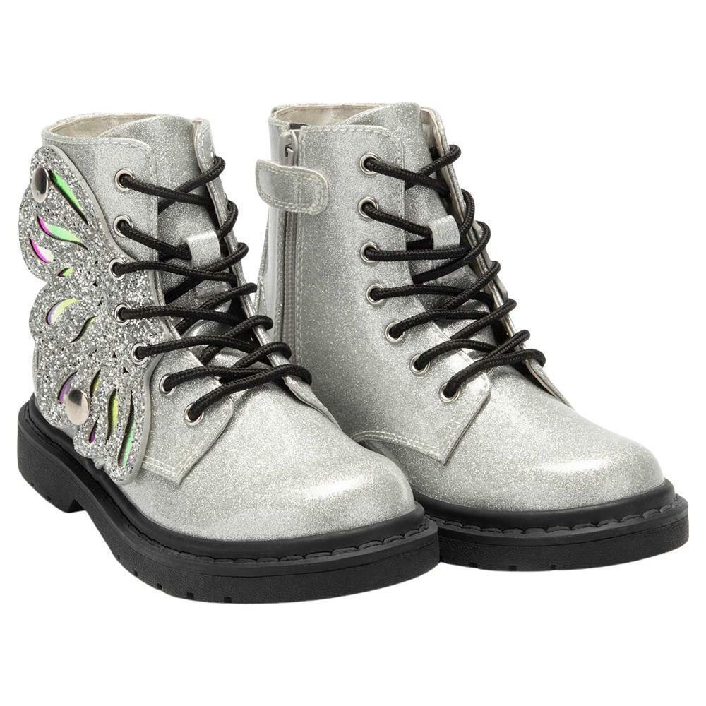 Lelli Kelly LK5544 (SH02) Ali Di Fata Argento Glitter Wings Ankle Boot