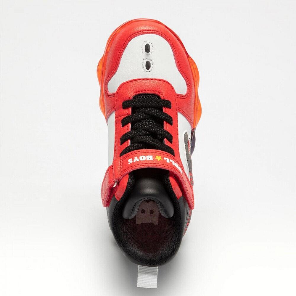 Bull Boys T-Rex Lights White/Red Dinosaur Light Up Hi-Tops DNAL2201 (AA53)