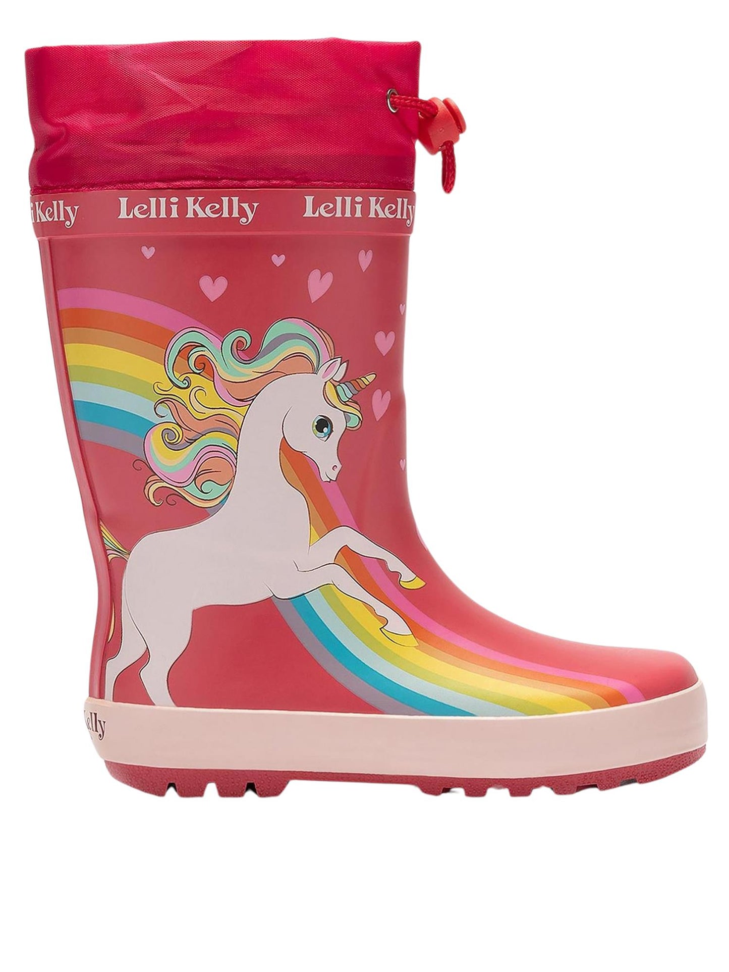 Lelli Kelly LK2650 (AN02) Unicorn Pink Rainboot Toggle Top Wellies