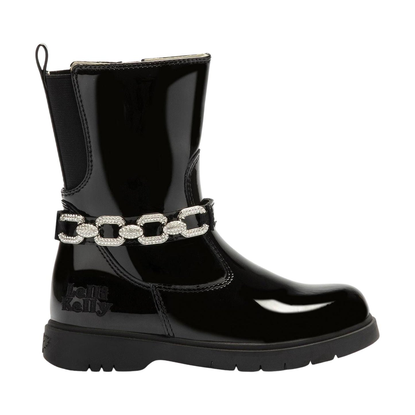 Lelli Kelly LK3719 (DB01) Marion Mid Black Patent Leather Long Ankle Boots
