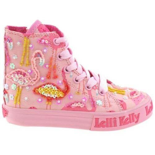 Lelli Kelly LK5090 (BC02) Pink Fantasy Flamingo Canvas Baseball Boots