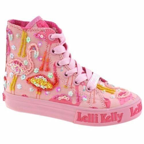 Lelli Kelly LK5090 (BC02) Pink Fantasy Flamingo Canvas Baseball Boots