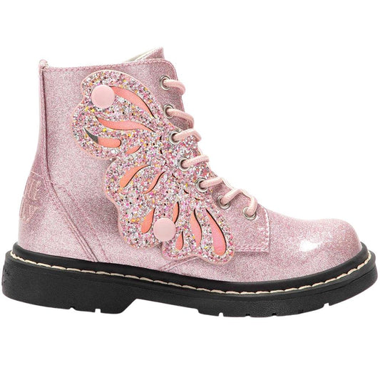 Lelli Kelly LK5544 (SC01) Ali Di Fata Rosa Glitter Wings Ankle Boots