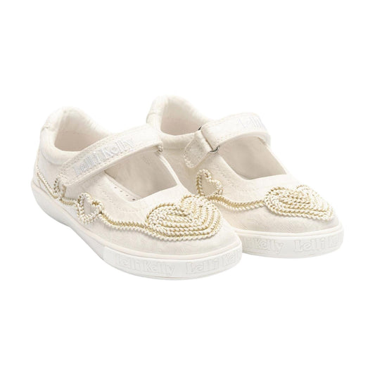Lelli Kelly LK4169 (BI01) Egle White Canvas Dolly Shoe