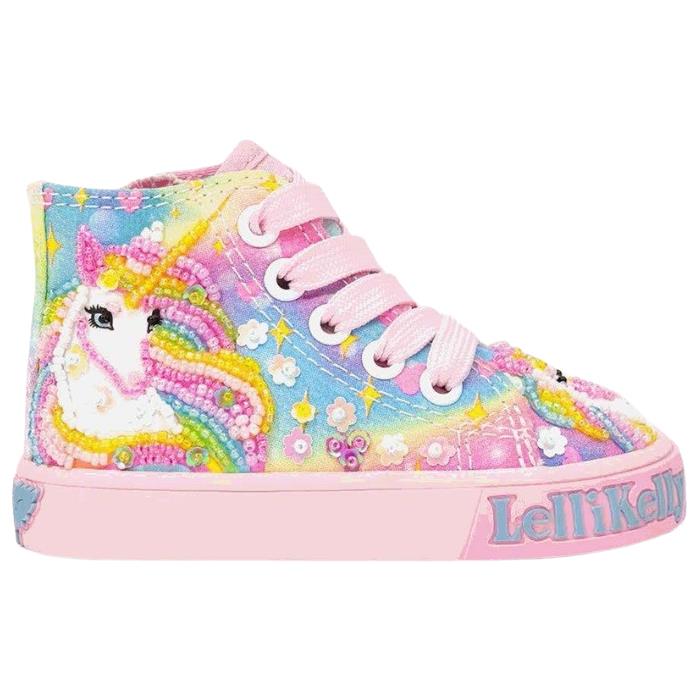 Lelli Kelly LK4155 (RO02) Unicorn Rainbow Canvas Baseball Boot