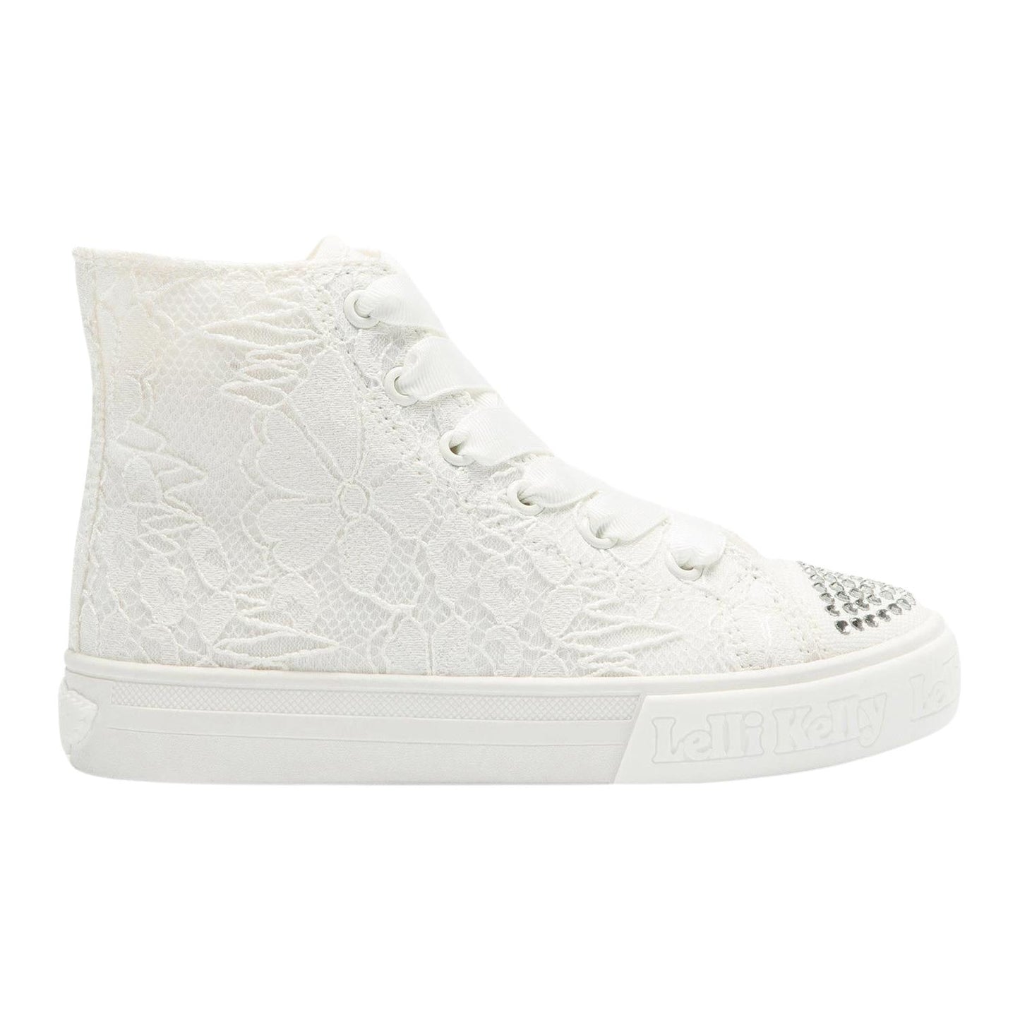 Lelli Kelly LK4177 (BI01) Clizia White Lace Diamante Baseball Boots