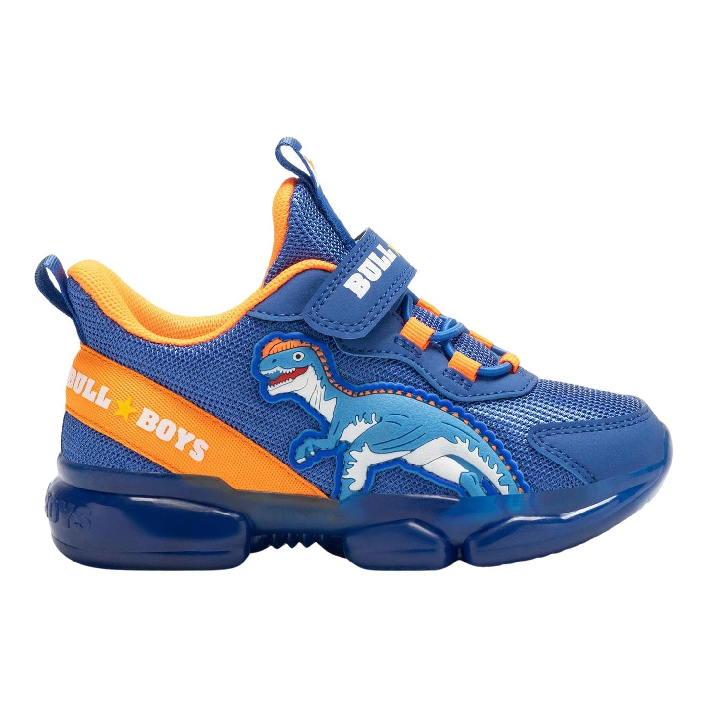 Bull Boys DNAL4502 (RY01) Dilofhosauro Royal Blue Light Up Dinaosaur Mesh Trainers