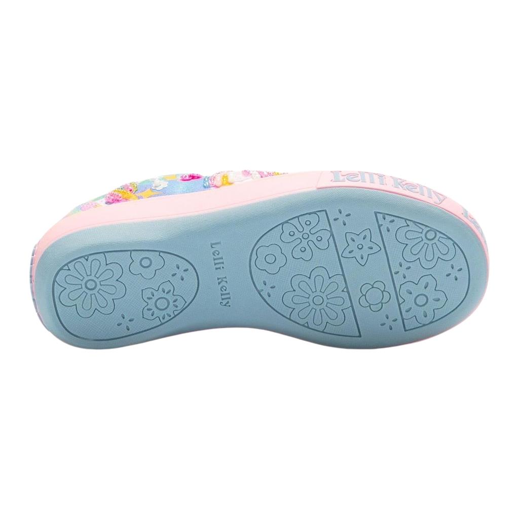 Lelli Kelly LK4154 (RO02) Unicorn Rainbow Canvas Dolly Shoe