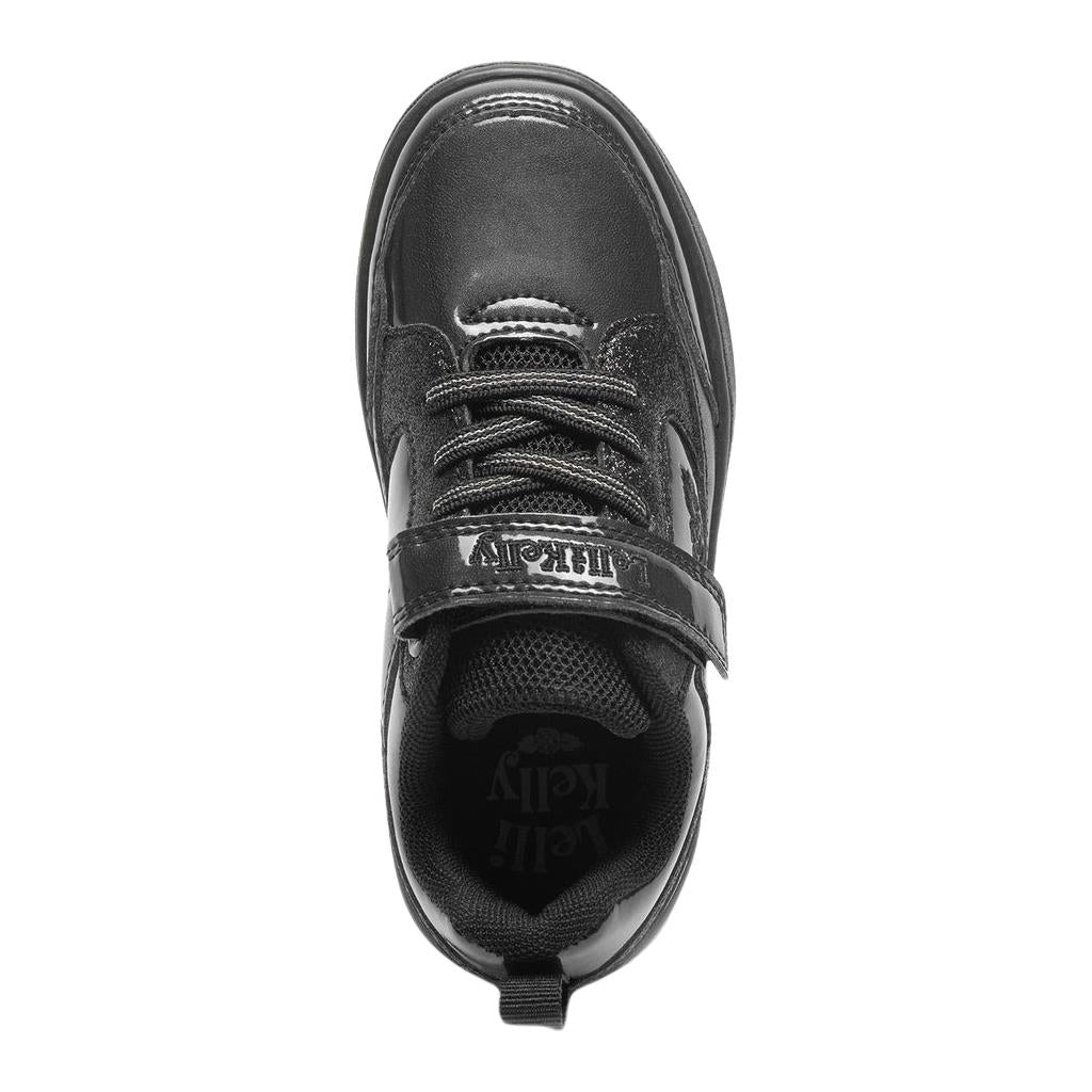 Lelli Kelly Pippa LK8402 (NE03) Black Patent Hook & Loop Fastening Trainers