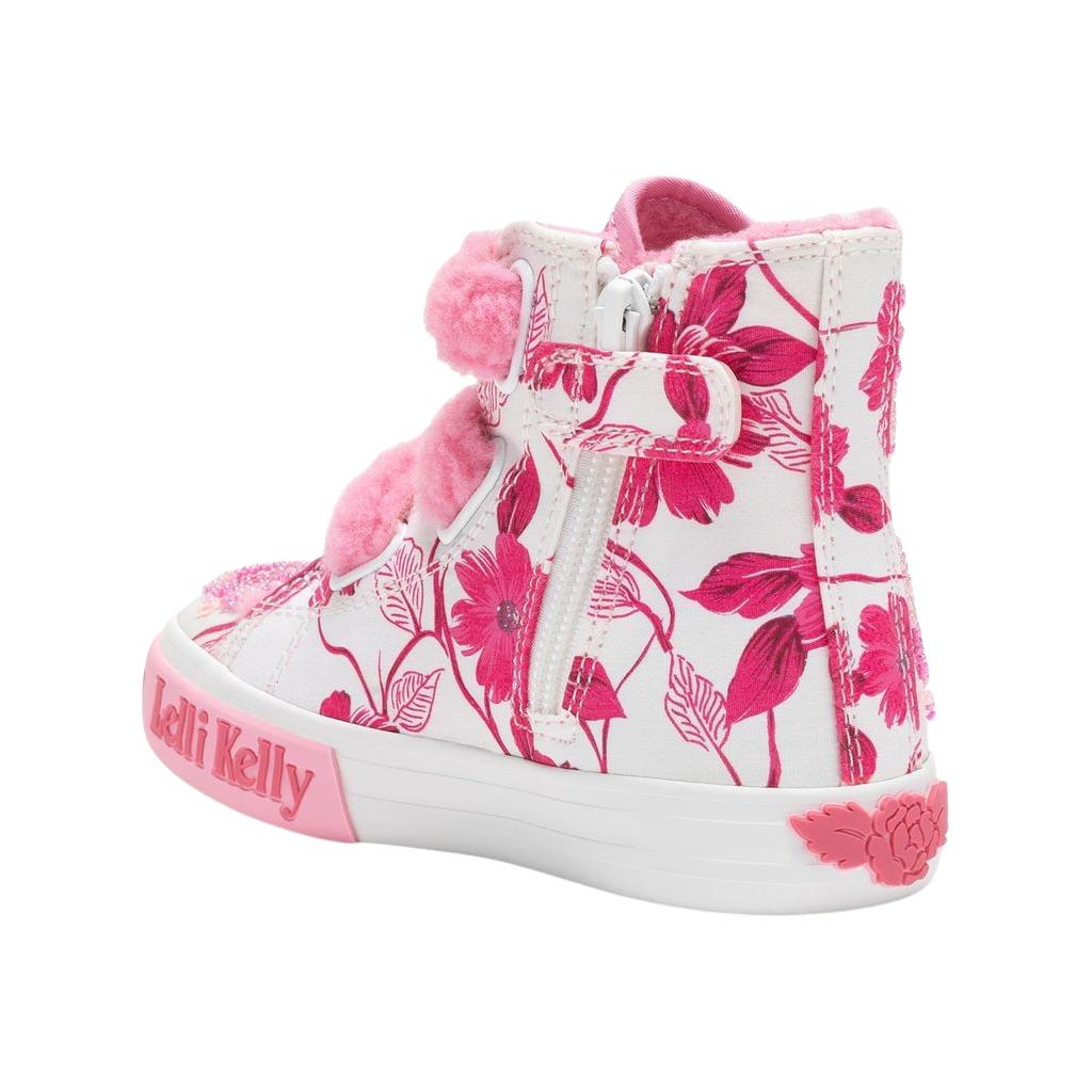 Lelli Kelly LK4371 (BI02) Brooke White Fantasy Lined Adjustable Canvas Boot