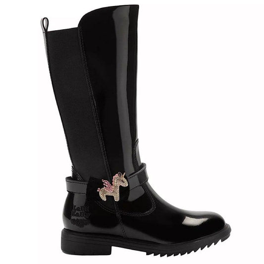 Lelli Kelly Bliss Unicorn Black Patent Boots LK4664 (DB01)