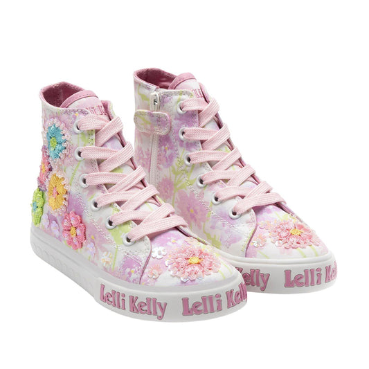 Lelli Kelly Eloise Mid White Canvas Baseball Boots LK4910