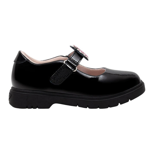 Lelli Kelly Daisy Black Interchangeable Patent School Shoes LK8921 NE03