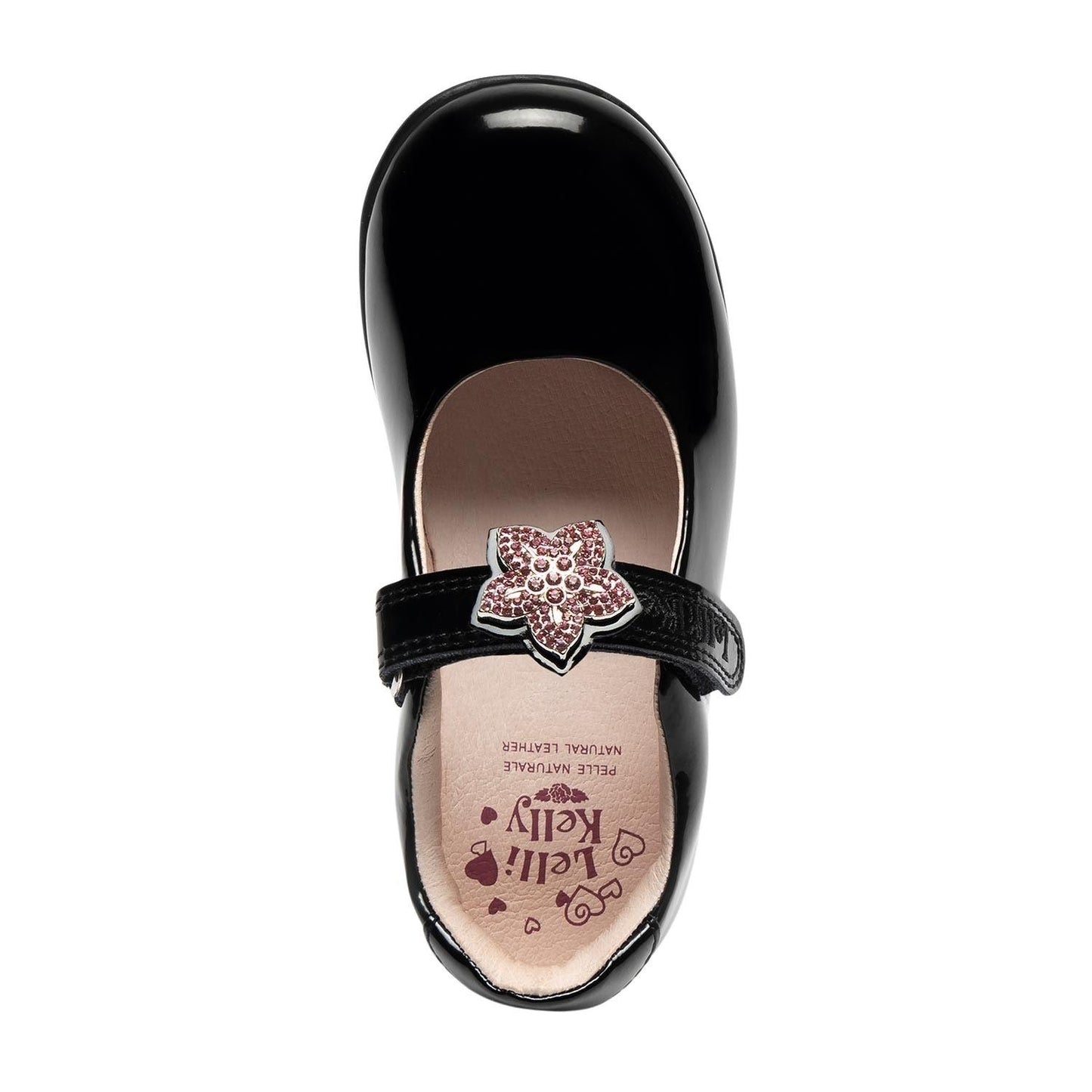 Lelli Kelly Daisy 2 Wide Fit G Patent Black School Shoes LK8481 NE03