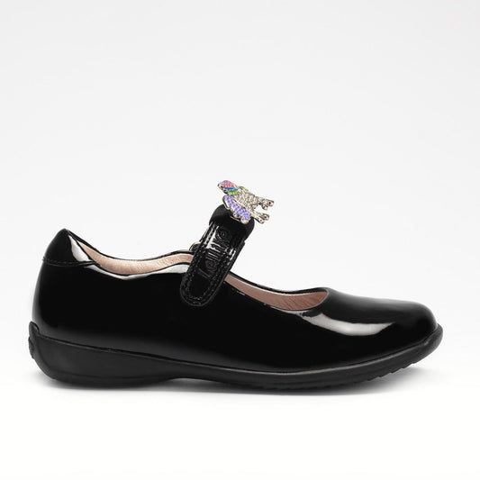 Lelli Kelly Black Patent Blossom School Shoes Lk8213 (DB01)