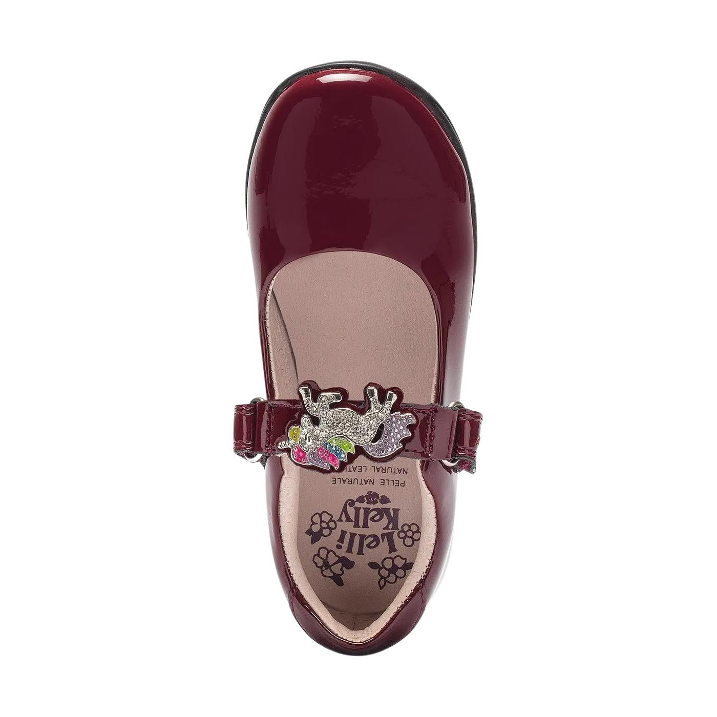 Lelli Kelly LK8312 (DV01) Blossom Bordeaux Patent Interchangeable F Fit School Shoes