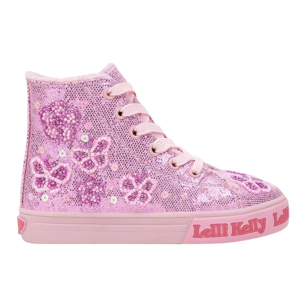 Lelli Kelly LKED5409 Taylor Pink Glitter High Top Trainers