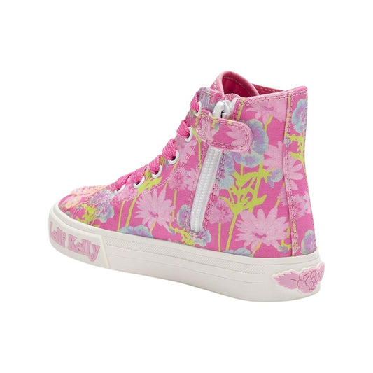 Lelli Kelly Eloise Mid Fuchsia Pink Canvas Baseball Boots LK4910