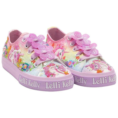 Lelli Kelly LK1003 (BM02) Unicorn Low Fantasia Lilla Lace Up Shoes