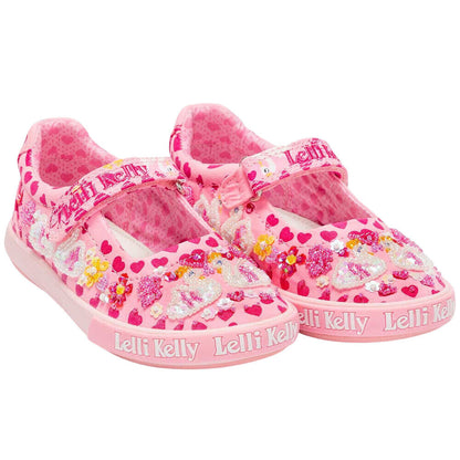 Lelli Kelly LK1052 (BC02) Pink Fantasy Swan Dolly Shoes