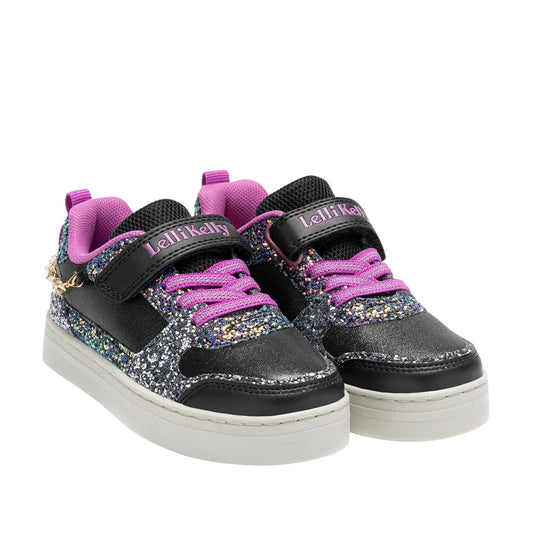 Lelli Kelly Girls Black Gioiello Multi Glitter Trainers LK4010 (NEPO)