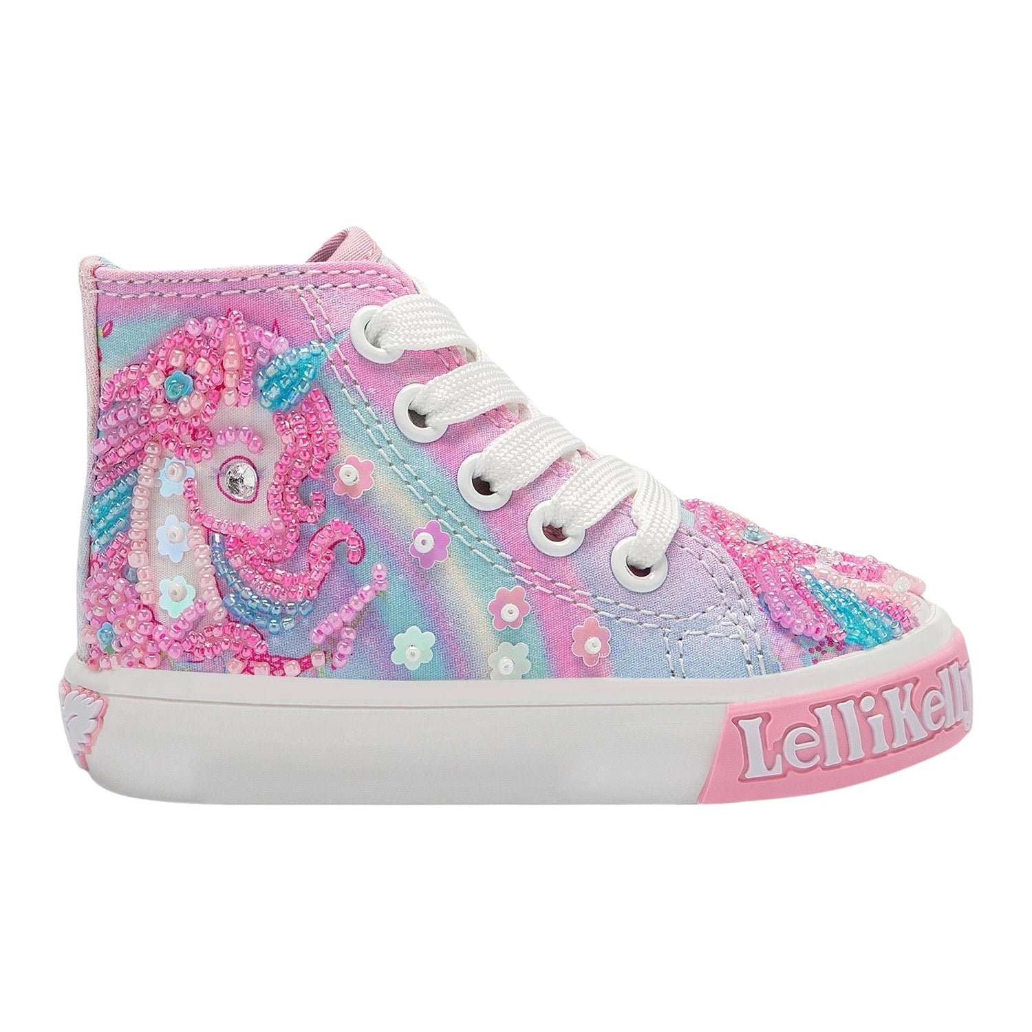 Lelli Kelly LK3478 (BA02) Unicorn White Fantasia Baby Canvas Ankle Boo ...