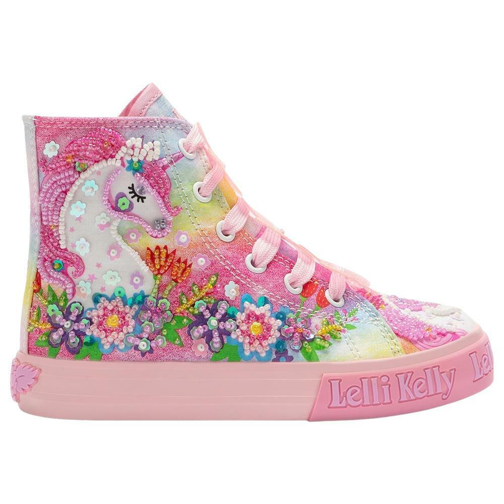 Lelli Kelly LK1002 (BX02) Unicorn Mid Multi Fantasia Pink Baseball Boots