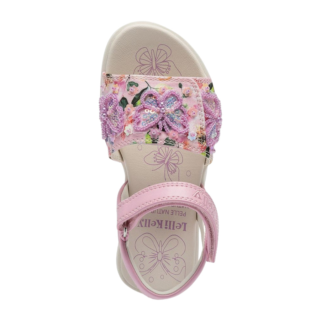 Lelli Kelly Serena Canvas Pink White Sandals LK5501
