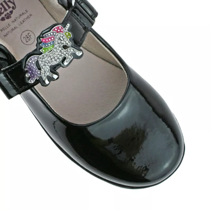 Lelli Kelly Blossom Black Patent School Shoes G Fitting - 12 UK 31 EU