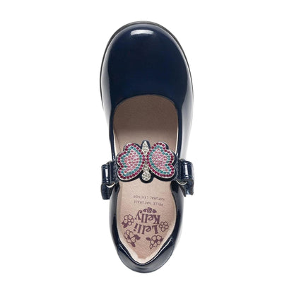 Lelli Kelly Luna Butterfly Blue Patent Interchangeable School Shoes LK8411 (BL03)